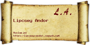 Lipcsey Andor névjegykártya