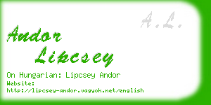 andor lipcsey business card